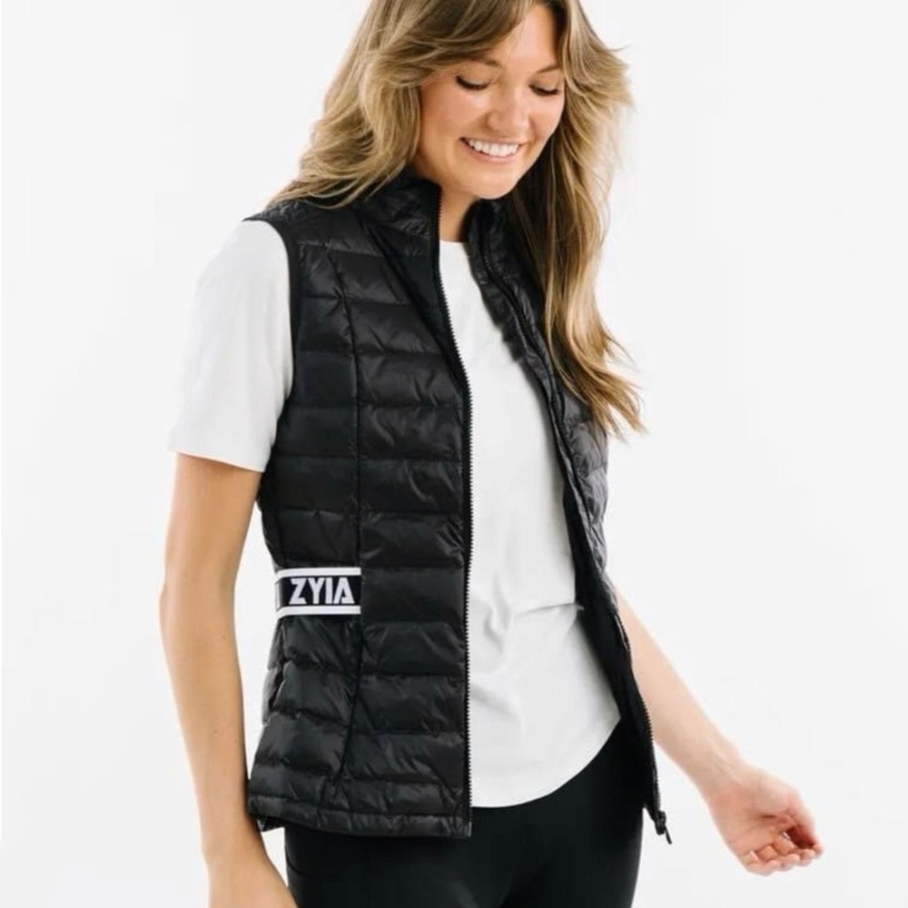 Black alpine down vest from Zyia